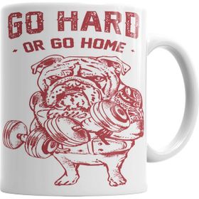 Baskı Dükkanı KB907 Pug Bodybuilder Köpek Porselen Kupa Bardak