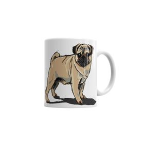 Baskı Dükkanı KB910 Pug Bodybuilder Köpek Porselen Kupa Bardak