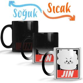 Baskı Dükkanı KB9101 Bt21 Jin Bts Porselen Kupa Bardak