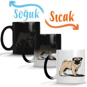 Baskı Dükkanı KB911 Pug Köpek Dog Pet Sevimli Cute Cartoon Animation Kupa Bardak