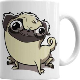 Baskı Dükkanı KB911 Pug Köpek Dog Pet Sevimli Cute Cartoon Animation Kupa Bardak