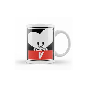 Baskı Dükkanı KB9112 Bt21 V Bts Porselen Kupa Bardak