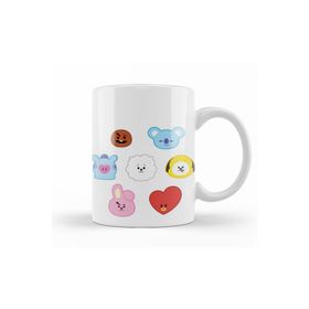 Baskı Dükkanı KB9120 Bts Bt21 Karakterleri Porselen Kupa Bardak