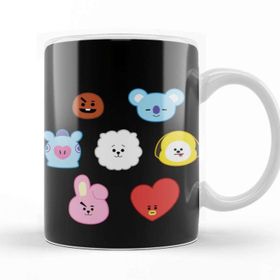 Baskı Dükkanı KB9120 Bts Bt21 Karakterleri Porselen Kupa Bardak