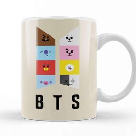 Baskı Dükkanı KB9120 Bts Bt21 Karakterleri Porselen Kupa Bardak
