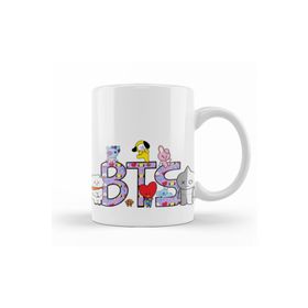 Baskı Dükkanı KB9121 Bts Bt21 Karakterleri Porselen Kupa Bardak