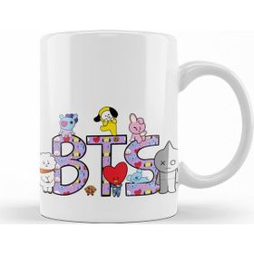 Baskı Dükkanı KB9121 Bts Bt21 Karakterleri Porselen Kupa Bardak