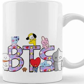 Baskı Dükkanı KB9121 Bts Bt21 Karakterleri Porselen Kupa Bardak