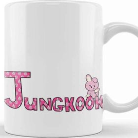 Baskı Dükkanı KB9169 Bts Meets Bt21 Jıngkook Porselen Kupa Bardak