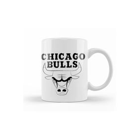 Baskı Dükkanı KB9196 Chicago Bulls Logo Porselen Kupa Bardak