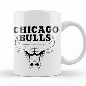 Baskı Dükkanı KB9196 Chicago Bulls Logo Porselen Kupa Bardak