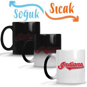 Baskı Dükkanı KB9217 Cleveland Indians Logo Porselen Kupa Bardak