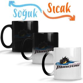 Baskı Dükkanı KB9218 Cleveland Monsters Logo Porselen Kupa Bardak