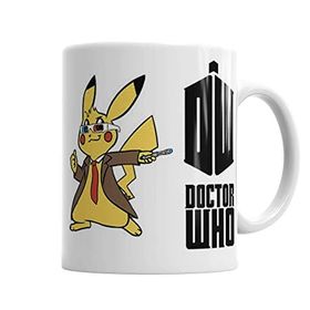 Baskı Dükkanı KB922 Pokemon Go Pikachu Raichu Doctor Who Porselen Kupa Bardak