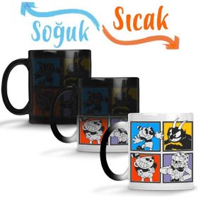 Baskı Dükkanı KB9237 Cuphead Characters Porselen Kupa Bardak
