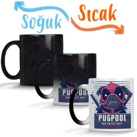 Baskı Dükkanı KB9243 Deadpool Pugpool Köpek Porselen Kupa Bardak