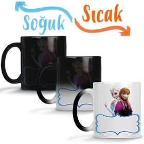 Baskı Dükkanı KB9246 Disney Frozen Elsa Kristoff Olaf Anna Porselen Kupa Bardak