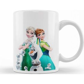 Baskı Dükkanı KB9251 Elsa Anna Frozen Fever Olaf Porselen Kupa Bardak