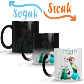 Baskı Dükkanı KB9251 Elsa Anna Frozen Fever Olaf Porselen Kupa Bardak