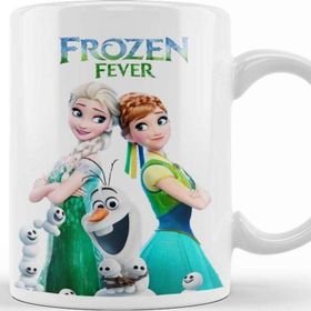 Baskı Dükkanı KB9251 Elsa Anna Frozen Fever Olaf Porselen Kupa Bardak