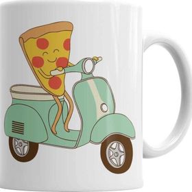 Baskı Dükkanı KB939 Pizza Teslimi Porselen Kupa Bardak