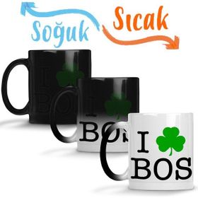 Baskı Dükkanı KB9464 I Clover Boston Porselen Kupa Bardak