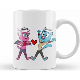 Baskı Dükkanı KB9490 Kedi Cat Mammal Dog Gumball Waterson Ariana Aşk Porselen Kupa Bardak