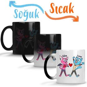 Baskı Dükkanı KB9490 Kedi Cat Mammal Dog Gumball Waterson Ariana Aşk Porselen Kupa Bardak
