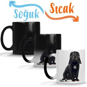 Baskı Dükkanı KB9492 Kedi Star Wars Cat Vader Porselen Kupa Bardak