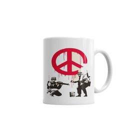 Baskı Dükkanı KB952 Peace Soldiers Porselen Kupa Bardak