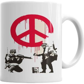 Baskı Dükkanı KB952 Peace Soldiers Porselen Kupa Bardak