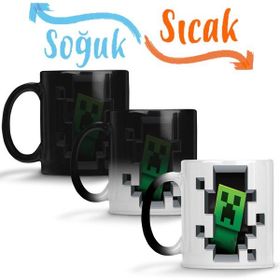 Baskı Dükkanı KB9587 Minecraft Creeper Porselen Kupa Bardak