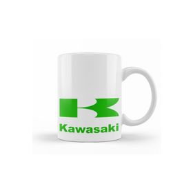 Baskı Dükkanı KB9594 Motor Kawasaki Logo Porselen Kupa Bardak