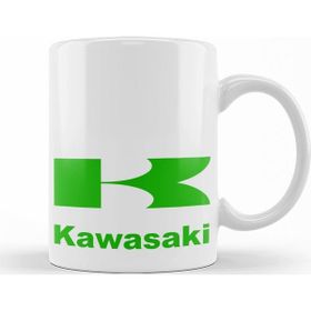 Baskı Dükkanı KB9594 Motor Kawasaki Logo Porselen Kupa Bardak
