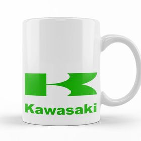 Baskı Dükkanı KB9594 Motor Kawasaki Logo Porselen Kupa Bardak