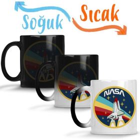 Baskı Dükkanı KB9605 Nasa Rocket Logo Porselen Kupa Bardak
