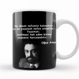Baskı Dükkanı KB9636 Oğuz Atay Yaşamak Porselen Kupa Bardak