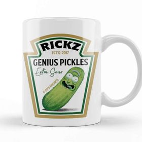 Baskı Dükkanı KB9712 Rickz Genius Pickles Heinz Rick And Morty Porselen Kupa Bardak