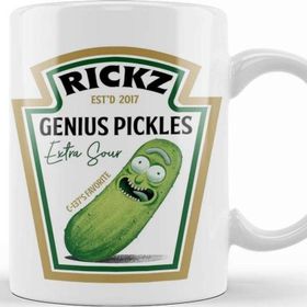 Baskı Dükkanı KB9712 Rickz Genius Pickles Heinz Rick And Morty Porselen Kupa Bardak