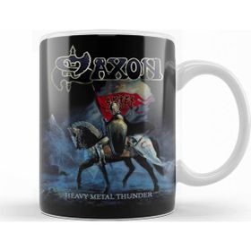 Baskı Dükkanı KB9734 Saxon Heavy Metal Thunder Porselen Kupa Bardak