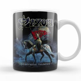 Baskı Dükkanı KB9734 Saxon Heavy Metal Thunder Porselen Kupa Bardak