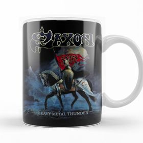 Baskı Dükkanı KB9734 Saxon Heavy Metal Thunder Porselen Kupa Bardak