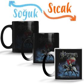 Baskı Dükkanı KB9734 Saxon Heavy Metal Thunder Porselen Kupa Bardak