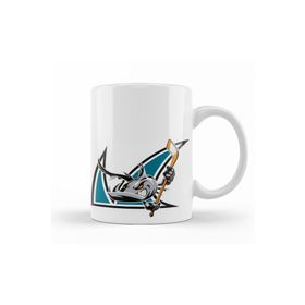 Baskı Dükkanı KB9745 Shark Hockey Team Logo Porselen Kupa Bardak
