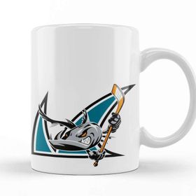 Baskı Dükkanı KB9745 Shark Hockey Team Logo Porselen Kupa Bardak