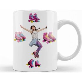 Baskı Dükkanı KB9796 Soy Luna Genç Kız Paten Porselen Kupa Bardak