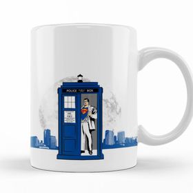 Baskı Dükkanı KB9839 Süpermen Tardis Porselen Kupa Bardak