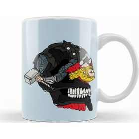 Baskı Dükkanı KB9866 Thor Odinson Bent Back Skull Porselen Kupa Bardak