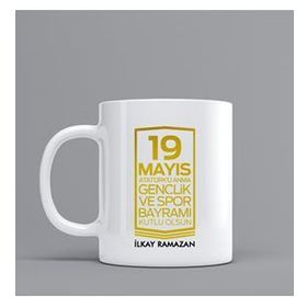 Baskı Dükkanı KB9888 19 Mayıs Atatürk Porselen Kupa Bardak