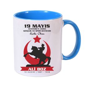 Baskı Dükkanı KB9888 19 Mayıs Atatürk Porselen Kupa Bardak